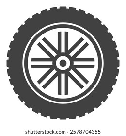 Wheel vector icon. Car tire with alloy rim vector concept sign