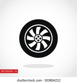 wheel vector icon, flat design best vector icon