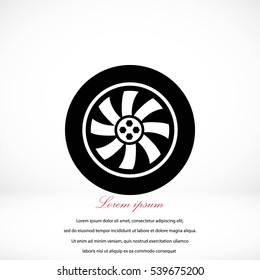 wheel vector icon, flat design best vector icon