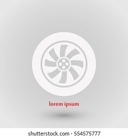 wheel vector icon, flat design best vector icon