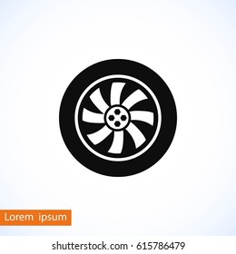 wheel vector icon, flat design best vector icon
