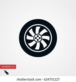 wheel vector icon, flat design best vector icon