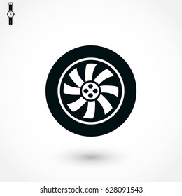 wheel vector icon, flat design best vector icon