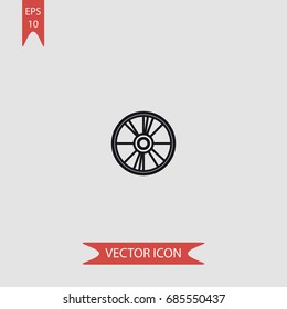 Wheel vector icon, illustration symbol