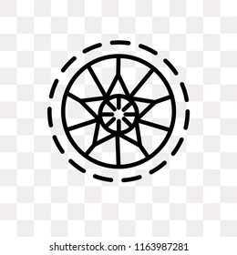 Wheel vector icon isolated on transparent background, Wheel logo concept