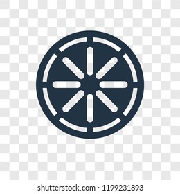 Wheel vector icon isolated on transparent background, Wheel transparency logo concept