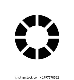 Wheel vector icon, isolated on white background