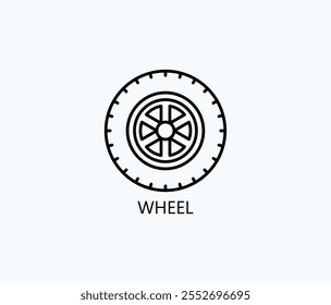 Wheel Vector, Icon Or Logo Sign Symbol Illustration