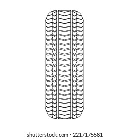 Icono del vector de la rueda.Icono del vector de contorno aislado en la rueda de fondo blanca.