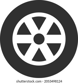 Vektorgrafik des Rades. Flache Illustration, ikonisches Design des Rades einzeln auf weißem Hintergrund.