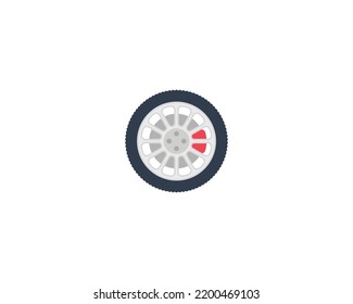 Wheel vector isolated emoji icon. Wheel emoticon