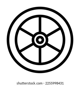 Wheel Vector Line Icon Design