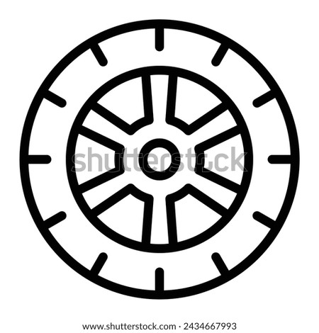 Wheel Vector Line Icon Design