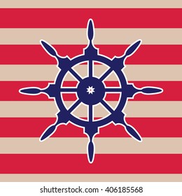 Wheel. Vector symbol on background is striped.