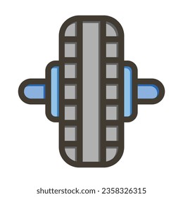 Wheel Vector Thick Line Filled Colors Icon For Personal And Commercial Use.
