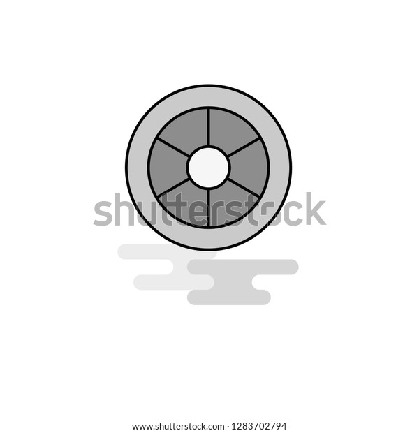 Wheel  Web\
Icon. Flat Line Filled Gray Icon\
Vector