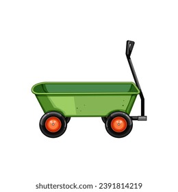 wheel wheelbarrow cartoon. equipment tool, garden carry, farm gardening wheel wheelbarrow sign. isolated symbol vector illustration