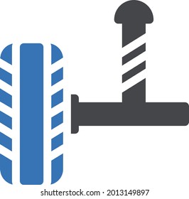 wheel with white background. wheel is a symbol of artificial intelligence.glyph colour  icon.
