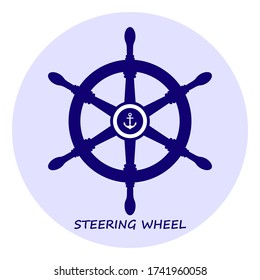 The wheel is white and blue, on a light-blue background, with text. For design and icons.