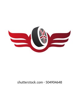 Wheel and Wing Logo Vector eps.10