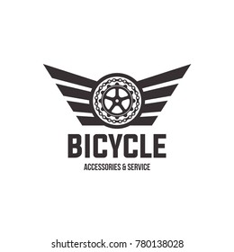 Wheel and wings. The emblem on the theme of cycling club.