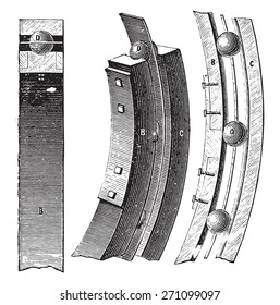 Wheel without axle-type juice, vintage engraved illustration. Industrial encyclopedia E.-O. Lami - 1875. 
