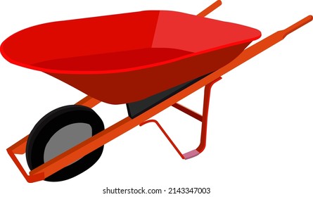 Wheel working cart, illustration, vector on a white background.