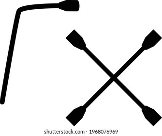 wheel wrench icon on white background. balloon telescopic wrench tool. lug wrench sign. tire repair tools symbol. flat style. 