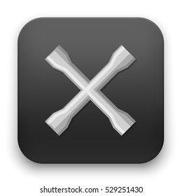 Wheel wrench or lug wrench icon. Flat style