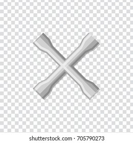 Wheel wrench or lug wrench icon. Flat style