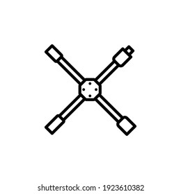 llave de rueda. Signo vectorial en un estilo simple aislado en un fondo blanco