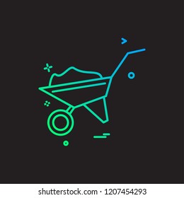 wheelbarow icon vector design