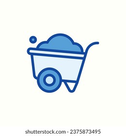 icono azul de carretilla, icono aislado en fondo claro, perfecto para sitio web, blog, logo, diseño gráfico, medios sociales, interfaz de usuario, aplicación móvil