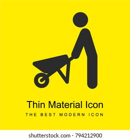 Wheelbarrow bright yellow material minimal icon or logo design