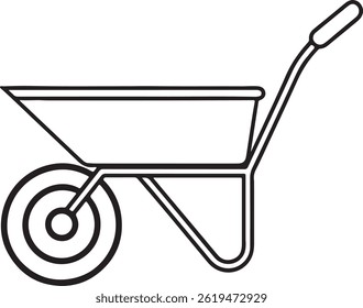 wheelbarrow car icon silhoutte design on white background.