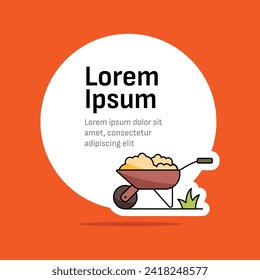 Wheelbarrow card design. Template design