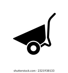 Wheelbarrow cart black icon on white background