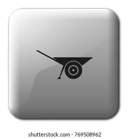 Wheelbarrow cart flat vector icon.