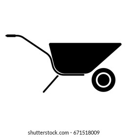 Wheelbarrow cart icon .