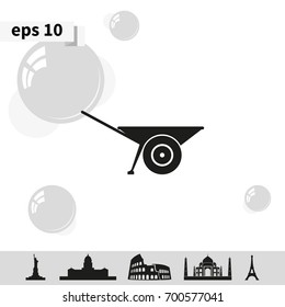 Wheelbarrow cart icon.