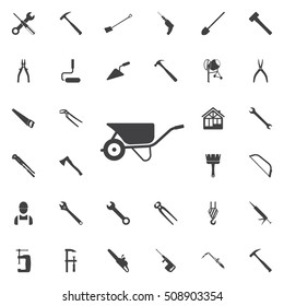 Wheelbarrow cart icon. construction, tools icons universal set for web and mobile