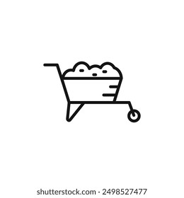 Wheelbarrow cart icon isolated on white background
