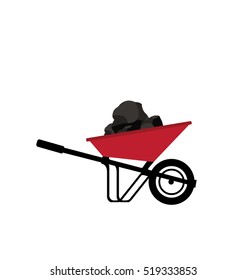 wheelbarrow with coal 