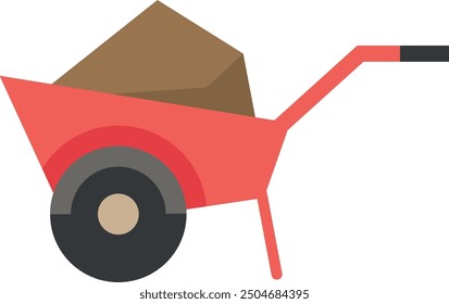 Wheelbarrow color icon. Farm vehicle. Gardener transport