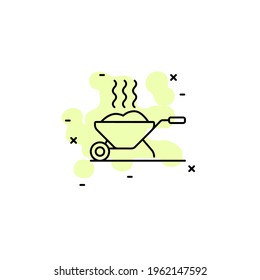 Wheelbarrow with color shadow vector icon in agriculture set
