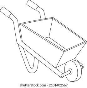Wheelbarrow Coloring Page for Kids