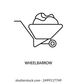 wheelbarrow concept line icon. Simple element illustration. wheelbarrow concept outline symbol design.