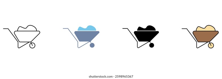 wheelbarrow concept line icon. Simple element illustration.