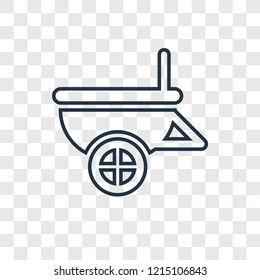 Wheelbarrow concept vector linear icon isolated on transparent background, Wheelbarrow concept transparency concept in outline style