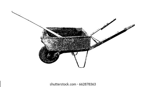 Wheelbarrow concrete vector illustration